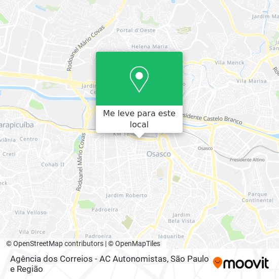 Agência dos Correios - AC Autonomistas mapa