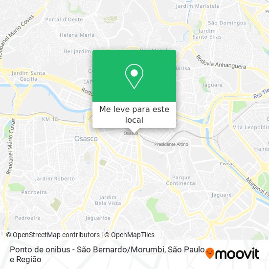 Ponto de onibus - São Bernardo / Morumbi mapa