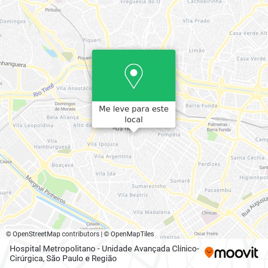 Hospital Metropolitano - Unidade Avançada Clínico-Cirúrgica mapa