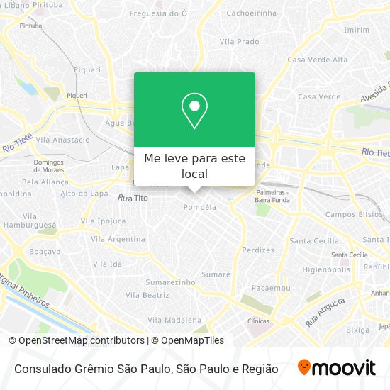 Consulado Grêmio São Paulo mapa