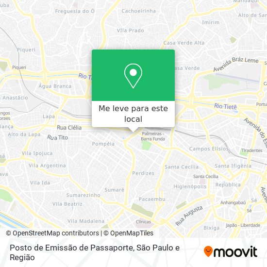 Posto de Emissão de Passaporte mapa