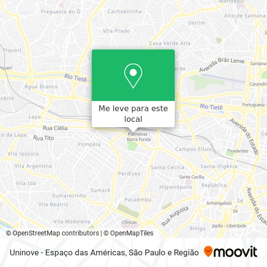 Uninove - Espaço das Américas mapa