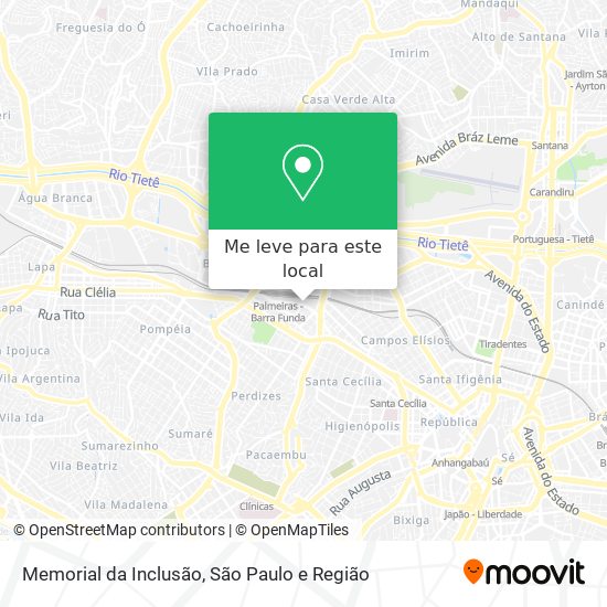 Memorial da Inclusão mapa