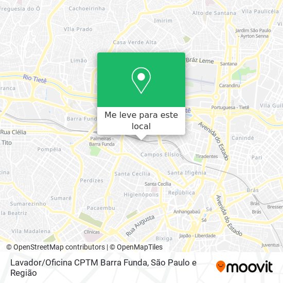 Lavador / Oficina CPTM Barra Funda mapa