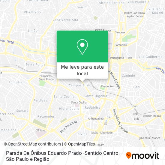Parada De Ônibus Eduardo Prado -Sentido Centro mapa