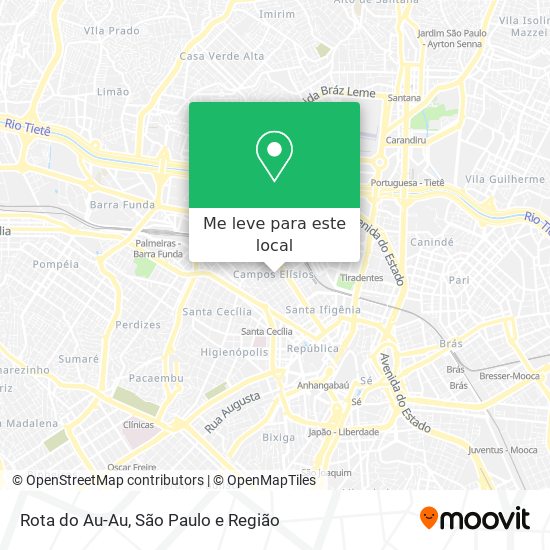 Rota do Au-Au mapa