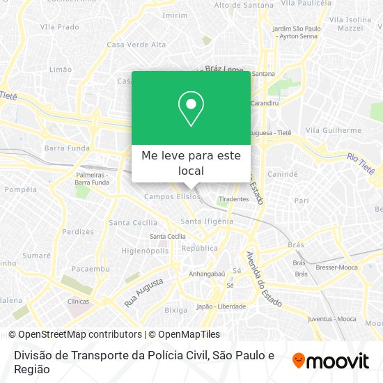 Divisão de Transporte da Polícia Civil mapa