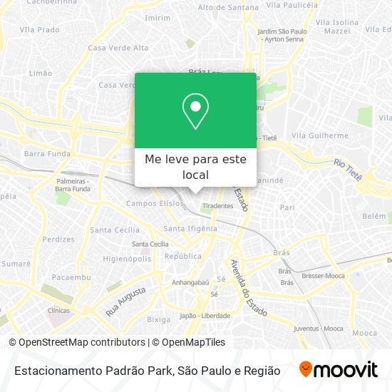 Estacionamento Padrão Park mapa