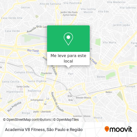 Academia V8 Fitness mapa