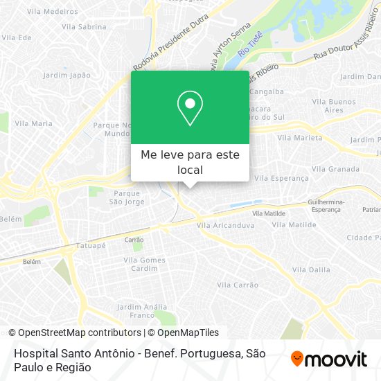 Hospital Santo Antônio - Benef. Portuguesa mapa