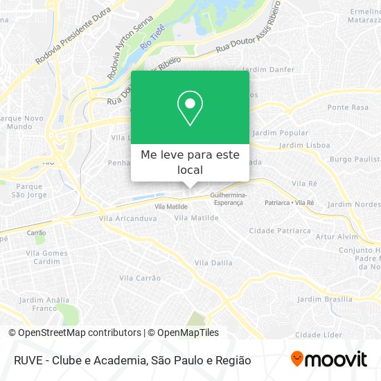RUVE - Clube e Academia mapa