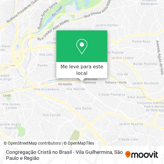 Congregação Cristã no Brasil - Vila Guilhermina mapa