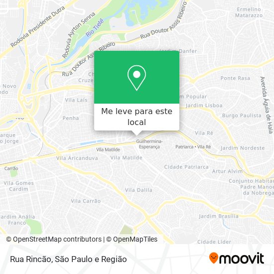 Rua Rincão mapa