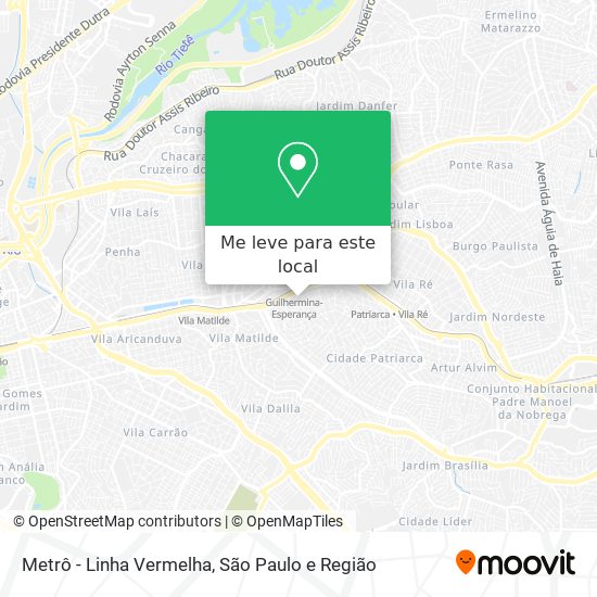 Metrô - Linha Vermelha mapa