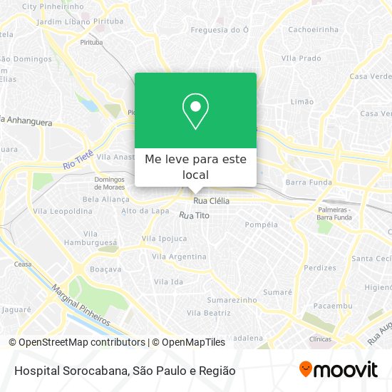 Hospital Sorocabana mapa