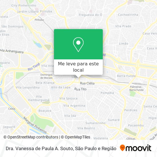 Dra. Vanessa de Paula A. Souto mapa