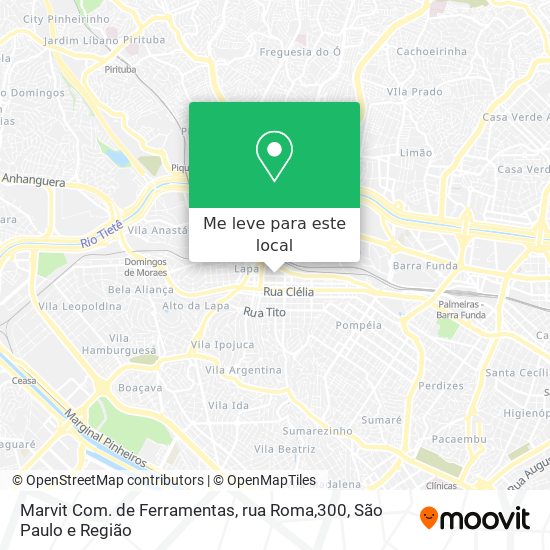 Marvit Com. de Ferramentas, rua Roma,300 mapa