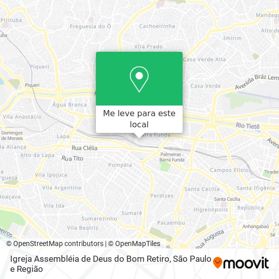 Igreja Assembléia de Deus do Bom Retiro mapa