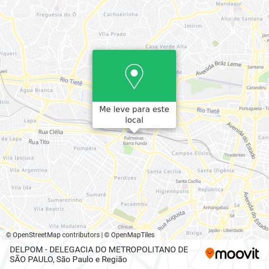 DELPOM - DELEGACIA DO METROPOLITANO DE SÃO PAULO mapa