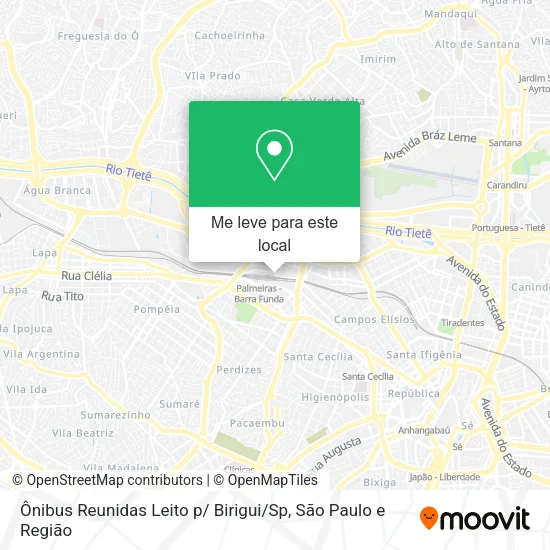 Ônibus Reunidas Leito p/ Birigui / Sp mapa