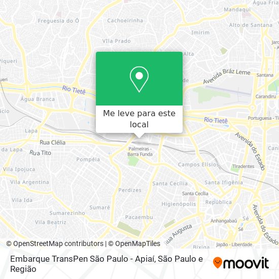 Embarque TransPen São Paulo - Apiaí mapa
