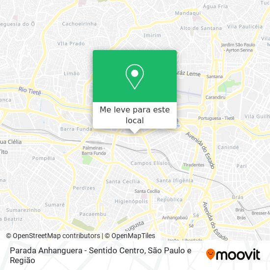 Parada Anhanguera - Sentido Centro mapa