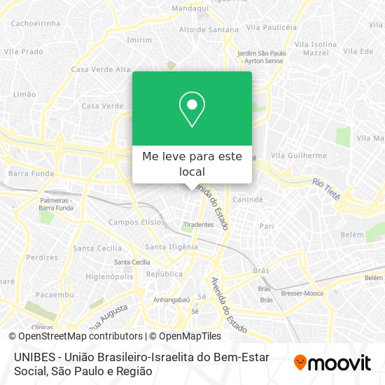 UNIBES - União Brasileiro-Israelita do Bem-Estar  Social mapa