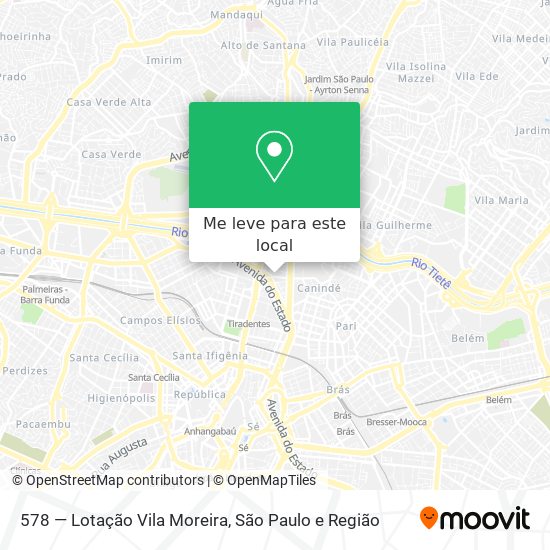 578 — Lotação Vila Moreira mapa