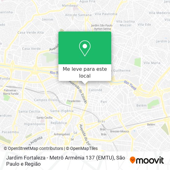 Jardim Fortaleza - Metrô Armênia 137 (EMTU) mapa