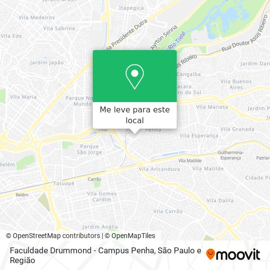 Faculdade Drummond - Campus Penha mapa