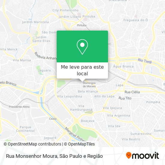 Rua Monsenhor Moura mapa