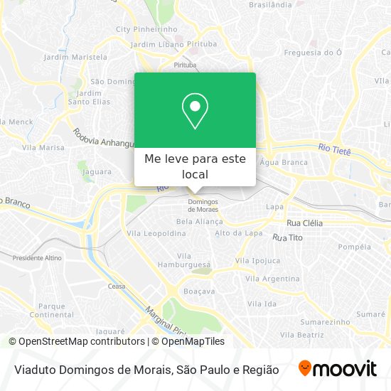 Viaduto Domingos de Morais mapa