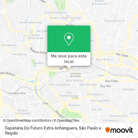 Sapataria Do Futuro Extra Anhanguera mapa