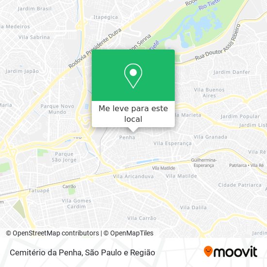 Cemitério da Penha mapa