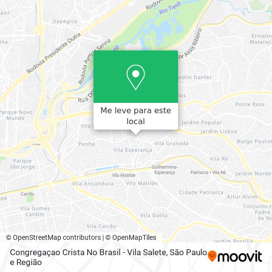 Congregaçao Crista No Brasil - Vila Salete mapa