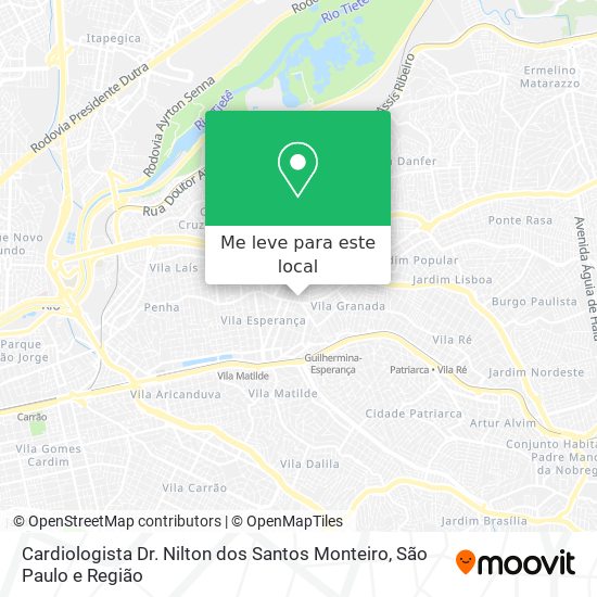 Cardiologista Dr. Nilton dos Santos Monteiro mapa