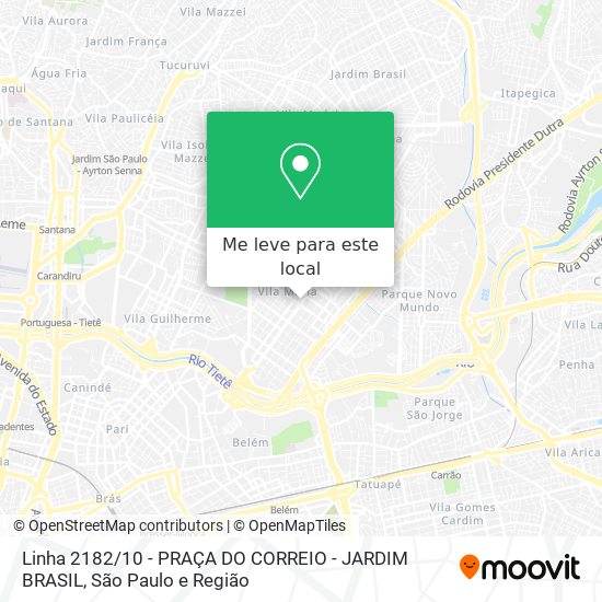 Linha 2182 / 10 - PRAÇA DO CORREIO - JARDIM BRASIL mapa