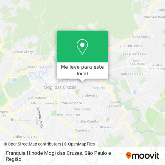 Franquia Hinode Mogi das Cruzes mapa