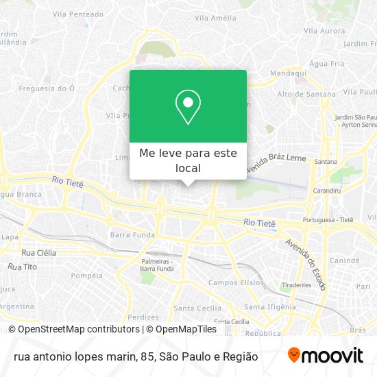 rua antonio lopes marin, 85 mapa