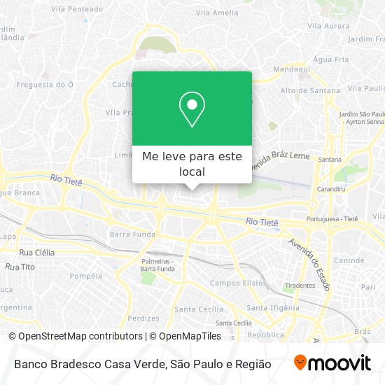 Banco Bradesco Casa Verde mapa