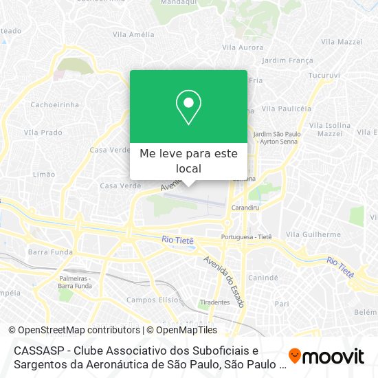 CASSASP - Clube Associativo dos Suboficiais e Sargentos da Aeronáutica de São Paulo mapa