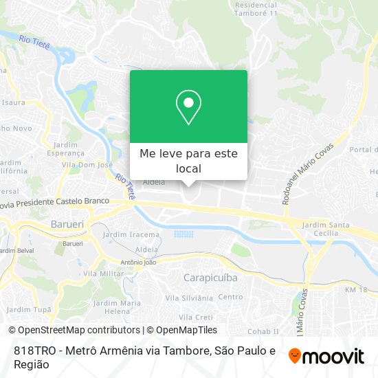 818TRO - Metrô Armênia via Tambore mapa