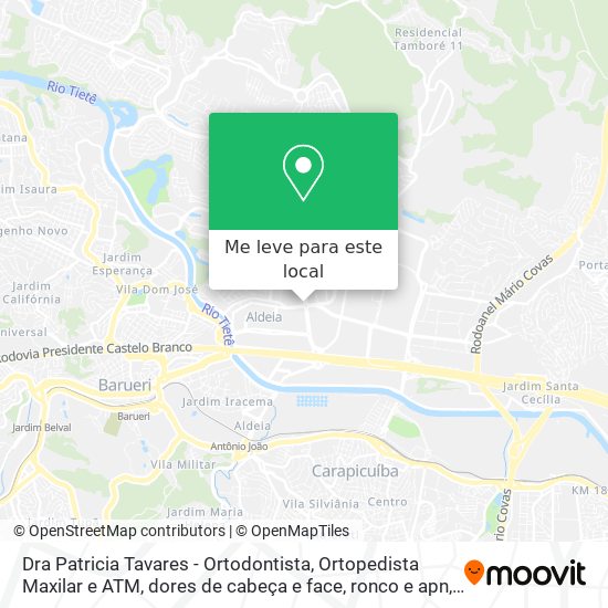 Dra Patricia Tavares - Ortodontista, Ortopedista Maxilar e ATM, dores de cabeça e face, ronco e apn mapa