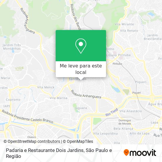 Padaria e Restaurante Dois Jardins mapa