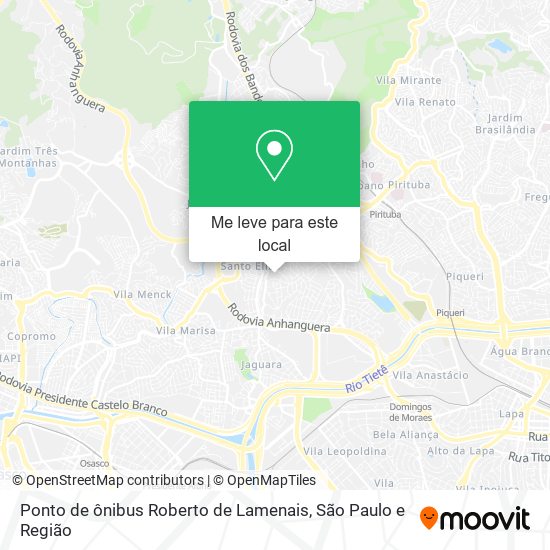 Ponto de ônibus Roberto de Lamenais mapa