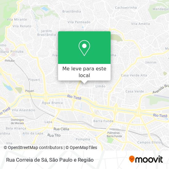 Rua Correia de Sá mapa