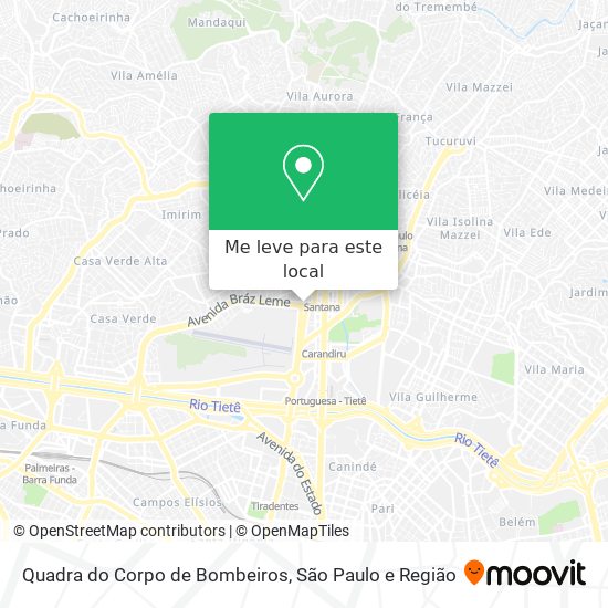 Quadra do Corpo de Bombeiros mapa