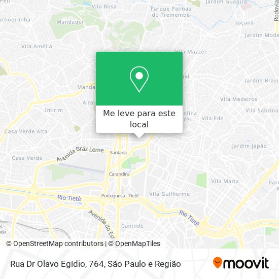 Rua Dr Olavo Egídio, 764 mapa
