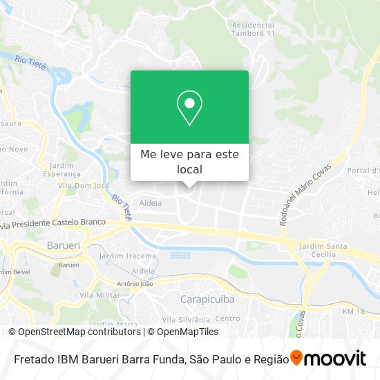 Fretado IBM Barueri Barra Funda mapa