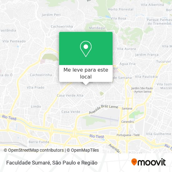 Faculdade Sumaré mapa